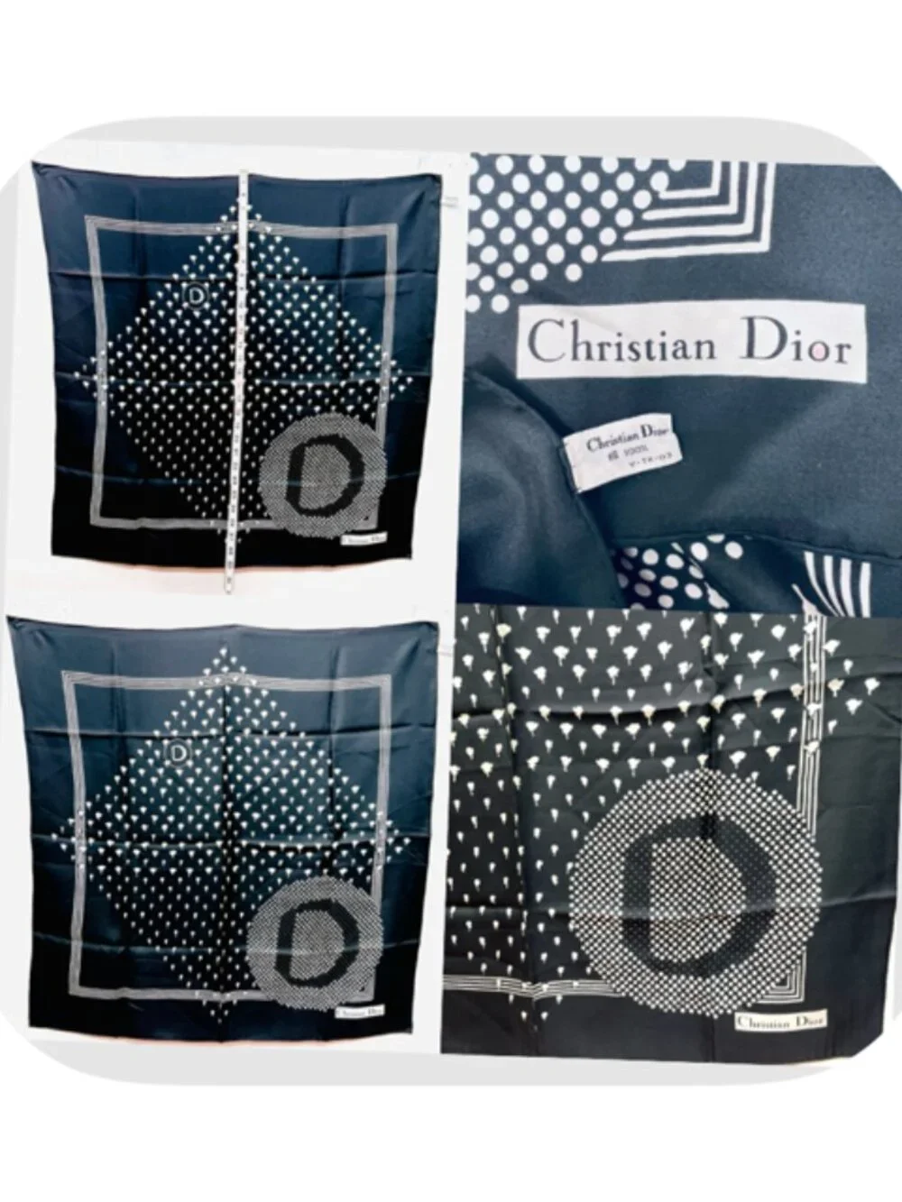 Classic  Christian Dior 100% Silk Scarf  Satin 31